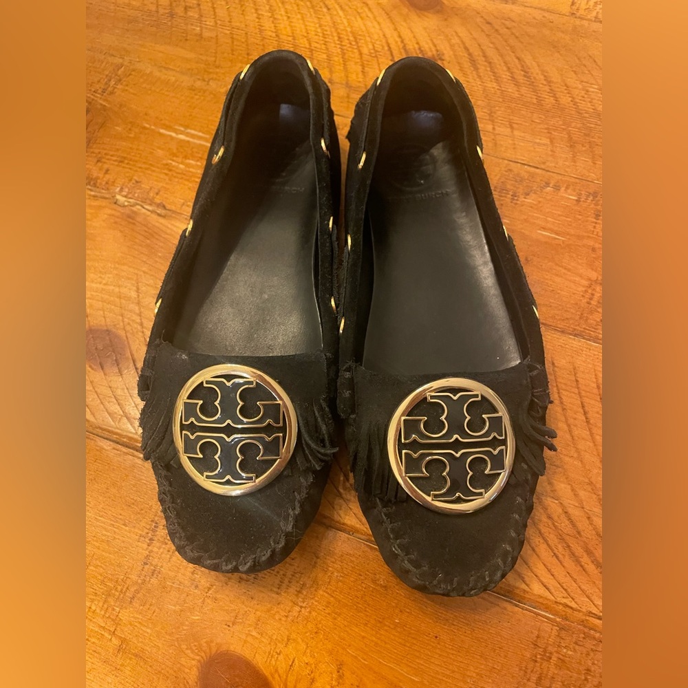 Tory Burch Black Suede Moccasin